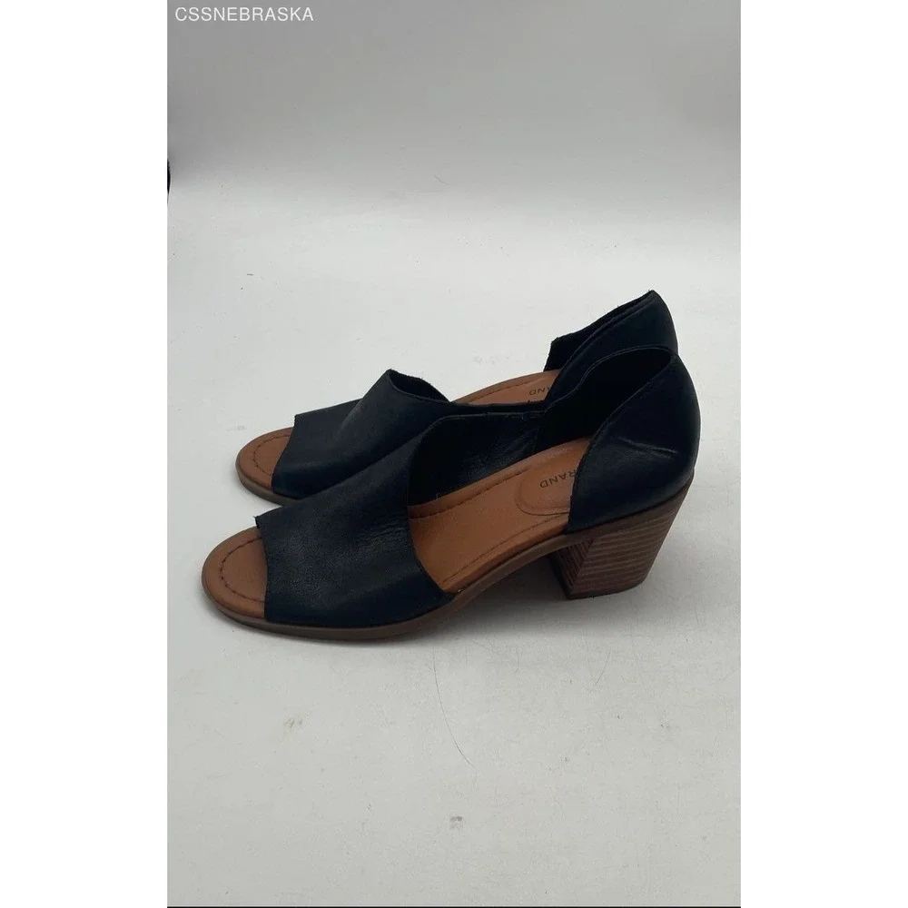 Lucky Brand Black Leather Mule Heels - Size 8.5M‎